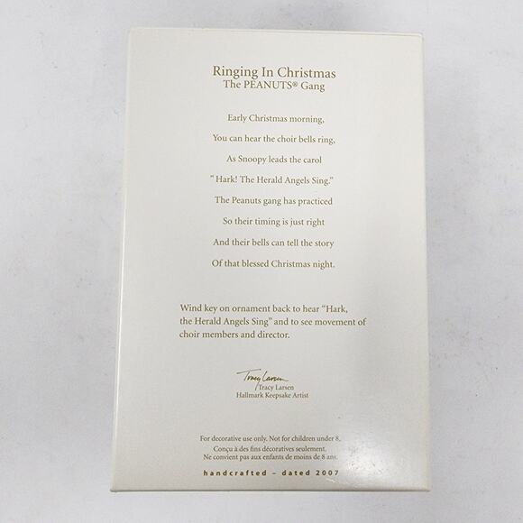 Hallmark Peanuts Ornament Ringing in Christmas 2007 Magic Wind-up Movement Choir - Picture 11 of 12